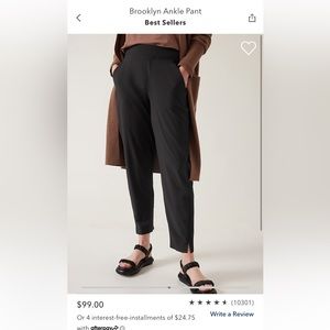 Athleta Brooklyn, ankle pants in black